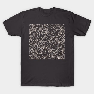 Abstract Fan Grey Cream T-Shirt